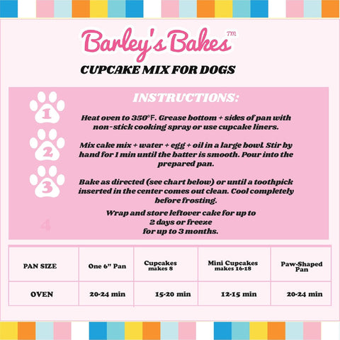 Barley's Bakes Dog Birthday Cupcake Mix | Peanut Butter Flavor