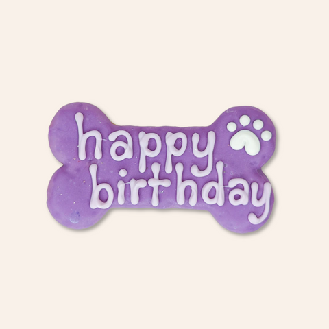 Happy Birthday Dog Cookie: Purple