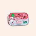 Can of Open Farm Silky Mousse Salmon for dogs on a beige background