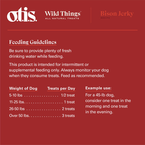 OTIS Wild Things Jerky Dog Treats | Bison 4oz
