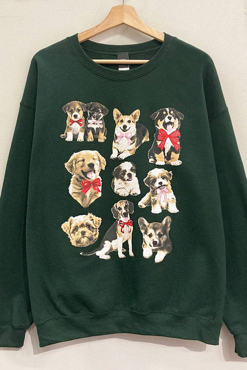 Holiday Puppies Graphic Sweatshirt