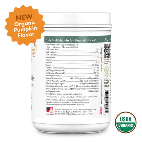Canine Complete Multivitamin | Organic Pumpkin Flavor