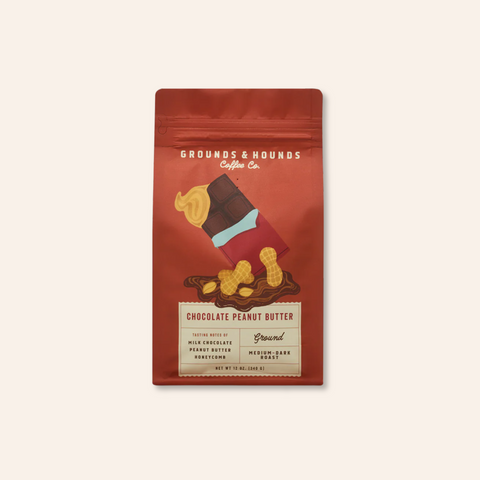 Chocolate Peanut Butter Flavored Coffee | Grounds & Hounds Coffee Co