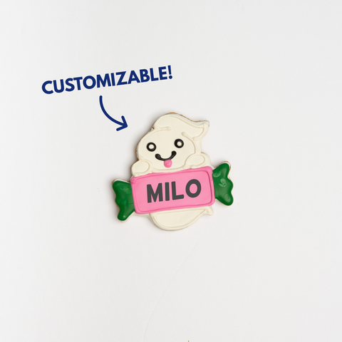 Ghostly Candy | Customizable Halloween Gourmet Dog Cookie