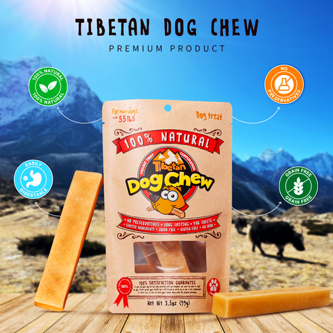 Tibetan Dog Chew for dogs under 100 lbs- Jumbo