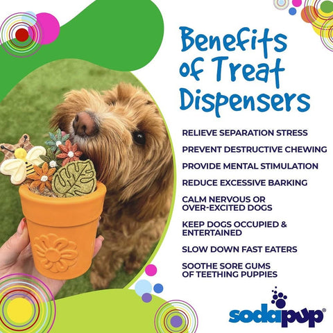 Flower Pot Durable Rubber Treat Dispenser & Enrichment