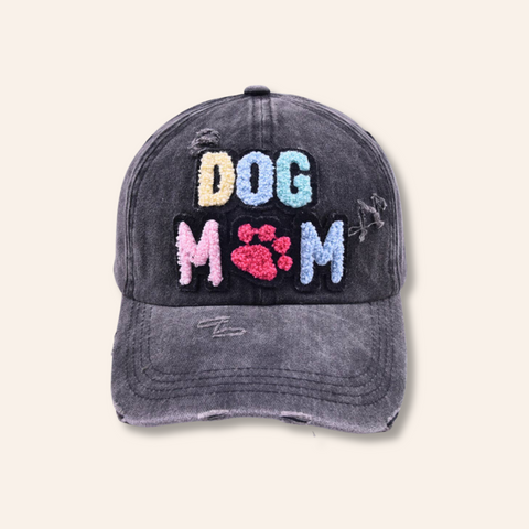 Dog Mom Distressed Baseball Hat