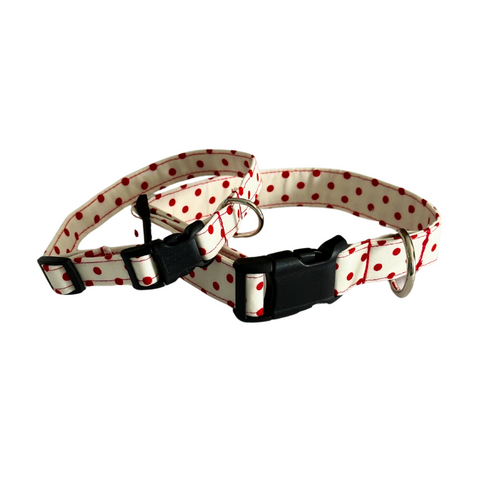 Handmade White Polka Dot Collar