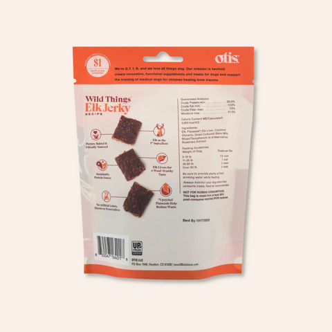 OTIS Wild Things Jerky Dog Treats | Elk 4oz