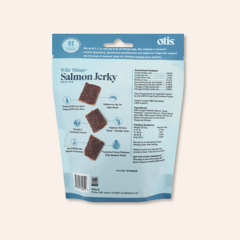 OTIS Wild Things Jerky Dog Treats | Salmon 4oz