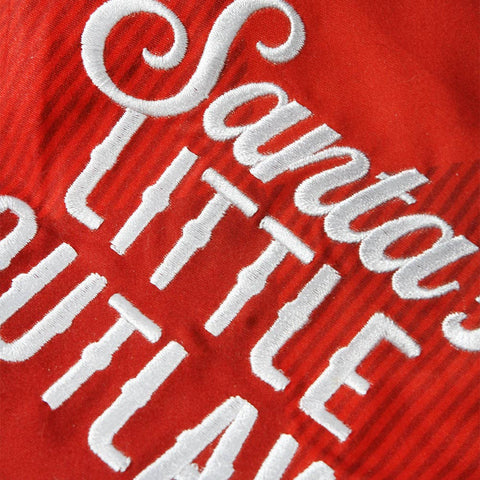 Santa's Little Outlaw Embroidered Pet Holiday Bandana