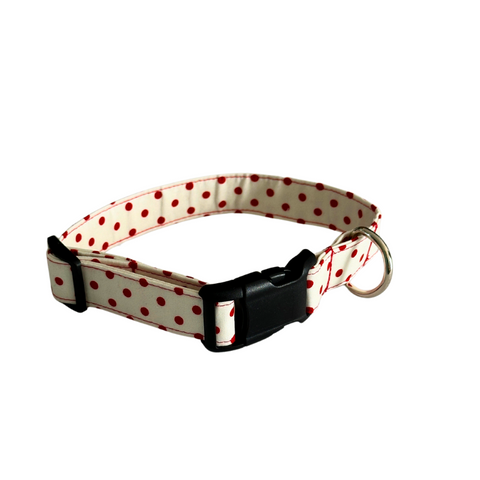 Handmade White Polka Dot Collar