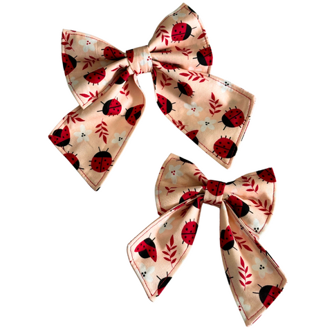 Handmade Lady Bug Bow