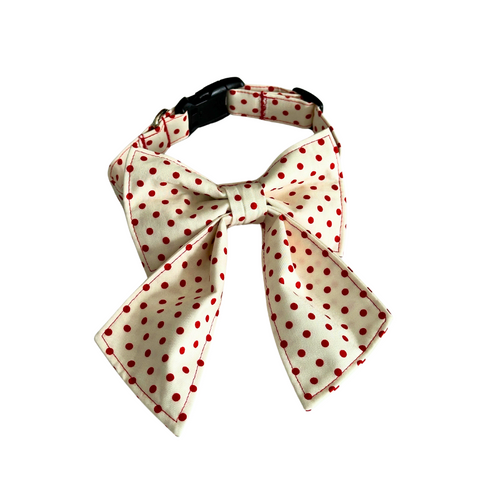 Handmade White Polka Dot Collar