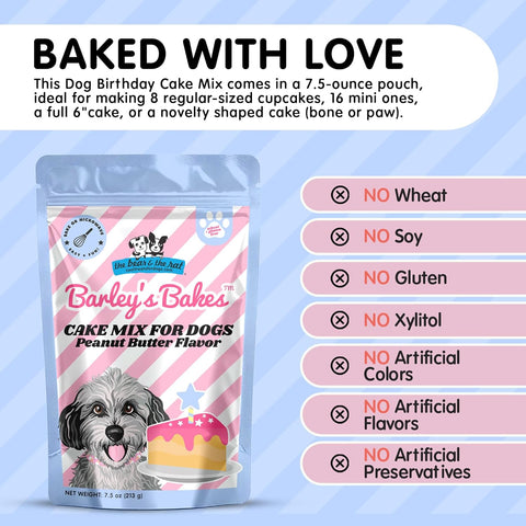 Barley's Bakes Dog Birthday Cupcake Mix | Peanut Butter Flavor