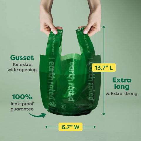Dog Poop Bags With Handles on a Roll