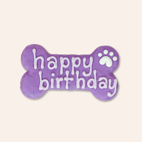 Happy Birthday | Gourmet Dog Cookie 6" Bone