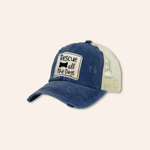 Rescue All the Dogs - Vintage Distressed Trucker Adult Hat