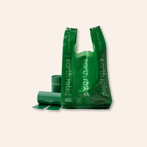 Dog Poop Bags With Handles on a Roll