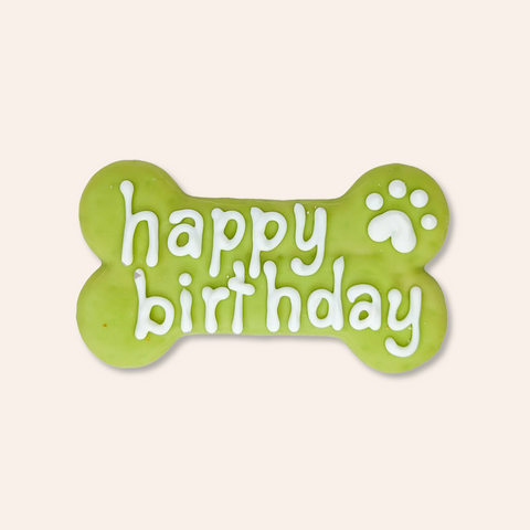 Happy Birthday Dog Cookie: Green