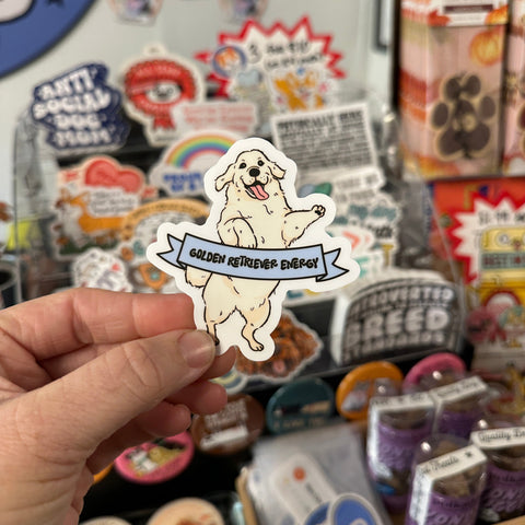 Golden Retriever Energy Sticker