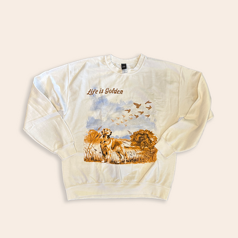 Life is Golden Vintage Print Graphic Sweatshirt