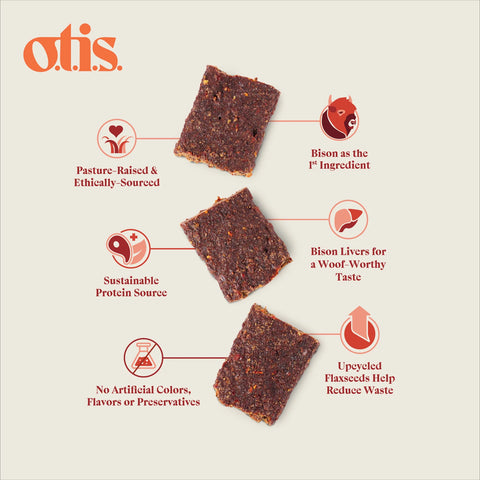 OTIS Wild Things Jerky Dog Treats | Bison 4oz