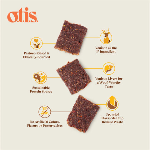 OTIS Wild Things Jerky Dog Treats | Venison 4oz