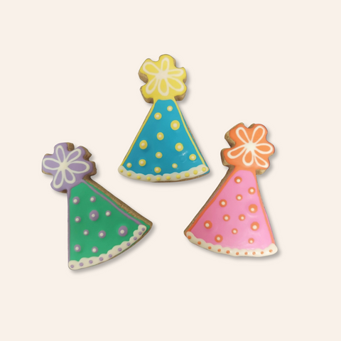 Party Hat Dog Cookie