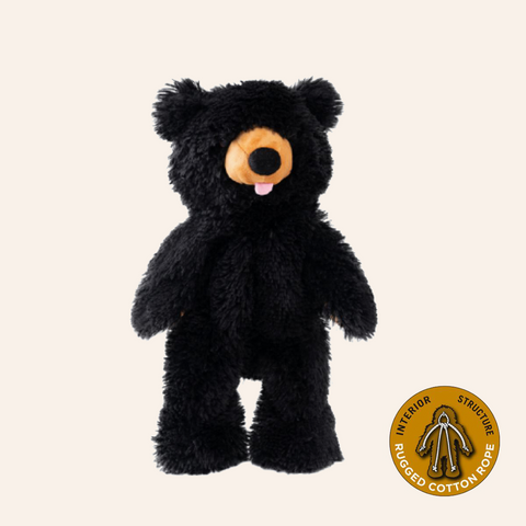 Black Bear Stuffless Dog Toy