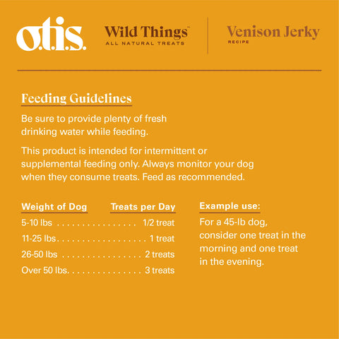 OTIS Wild Things Jerky Dog Treats | Venison 4oz
