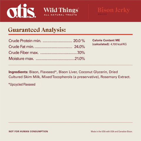 OTIS Wild Things Jerky Dog Treats | Bison 4oz
