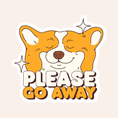 "Please go away" sticker