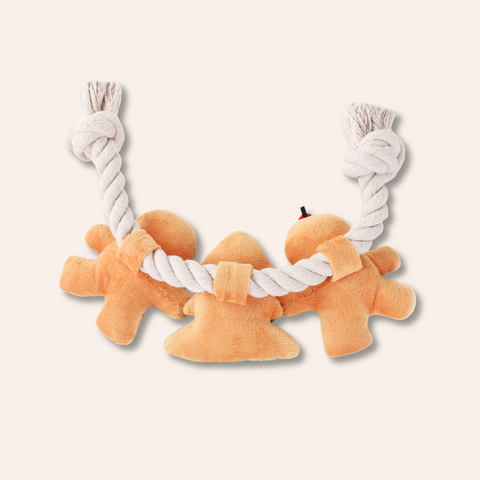 Gingerbread Rope Dog Toy