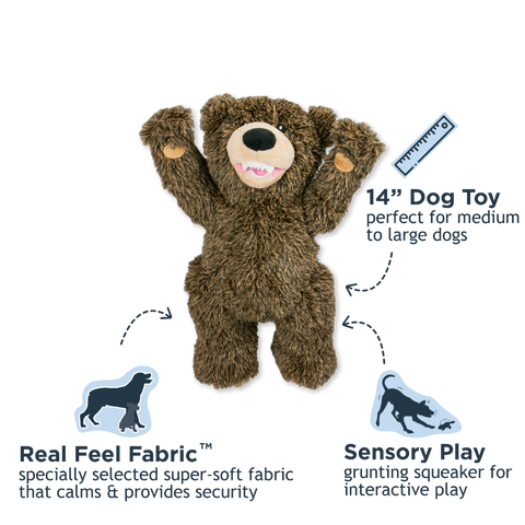 Grizzly Bear Plush Dog Toy