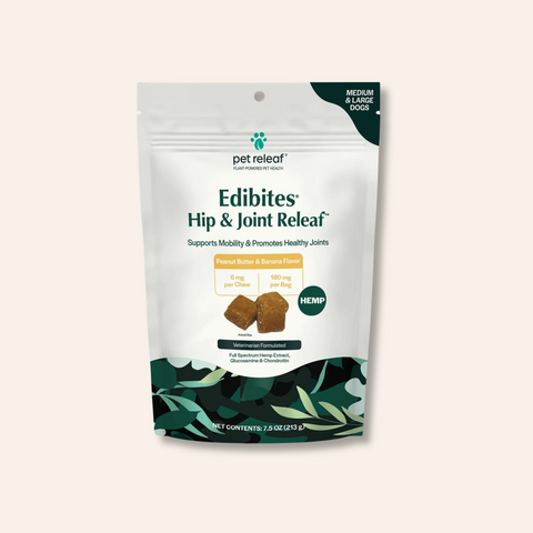 Hip & Joint Releaf Hemp Edibites For Dogs – Peanut Butter Banana