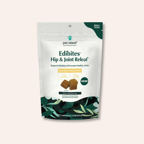 Hip & Joint Releaf Hemp Edibites For Dogs – Peanut Butter Banana