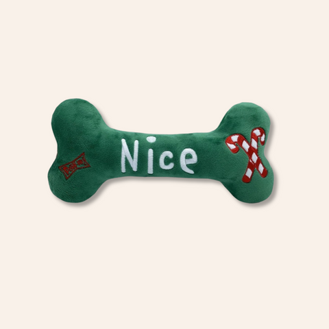 Naughty & Nice Bone Dog Toy