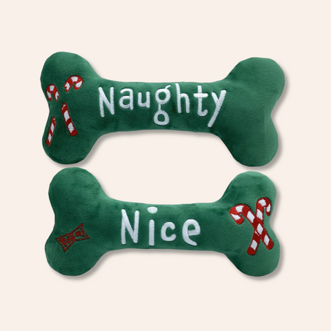 Naughty & Nice Bone Dog Toy