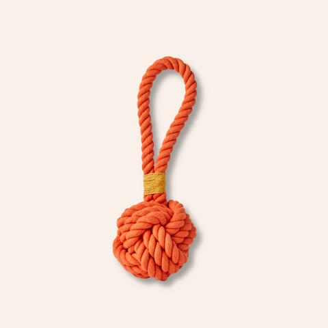 3" Orange Celtic Knot Tie Rope Toy