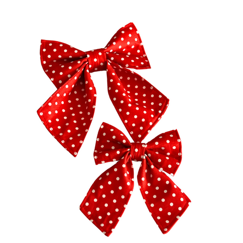 Handmade Red Polka Dot Bow