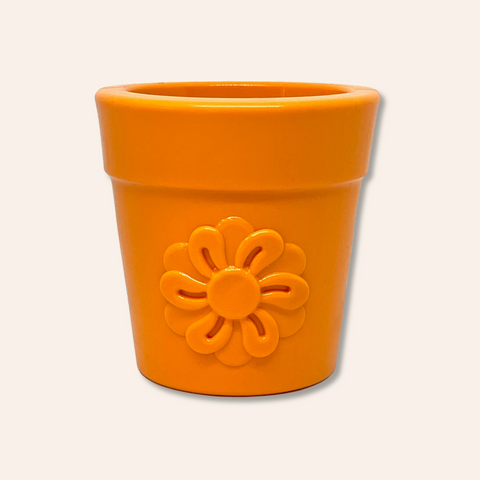 Flower Pot Durable Rubber Treat Dispenser & Enrichment