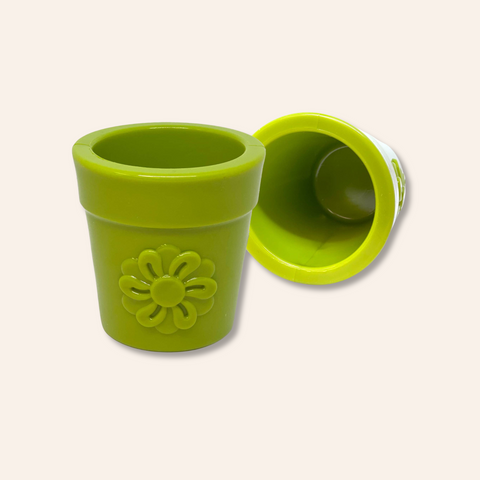 Flower Pot Durable Rubber Treat Dispenser & Enrichment